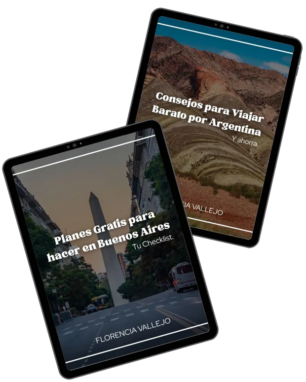 Tapas de la guía para viajar barato por Argentina y del checklist de planes gratis en Buenos Aires